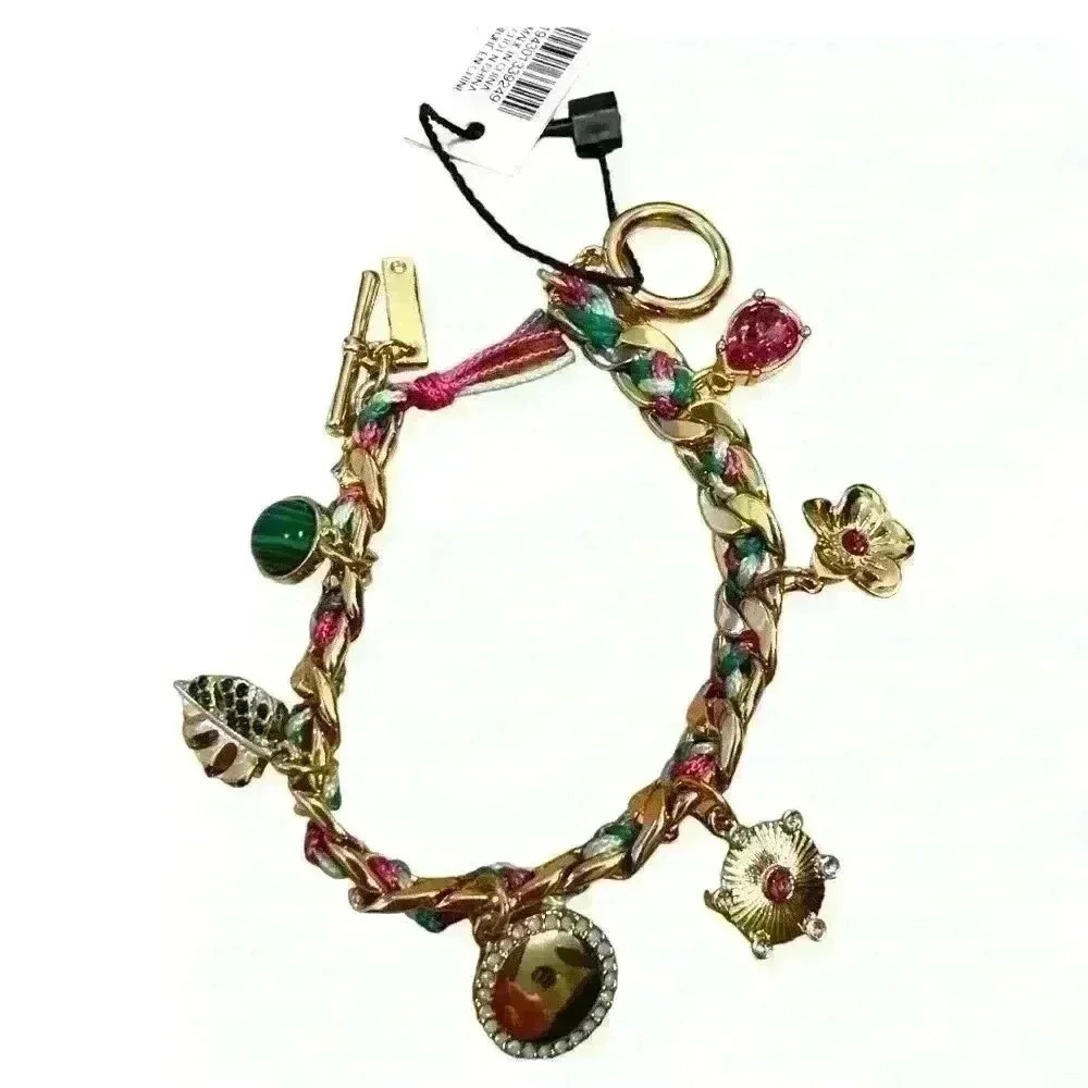 WHBM Gold , pink, & green charm bracelet